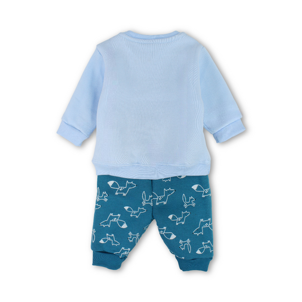 Baby Boys Long-Sleeved Pajama – Baby Blue with "Be Awesome Today" Print