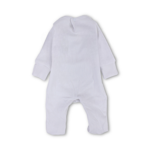 Baby Girls Long-Sleeved Baby Footie – White with "Daddy's Little Girl" Print