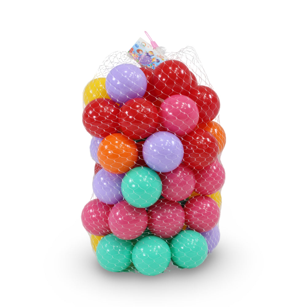Colorful Plastic Ball Set in Net – 50 Pcs