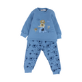 Baby Boys Cotton Long-Sleeved Pajama – Baby Blue with Elephants Print