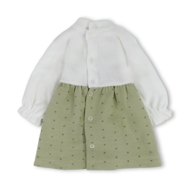 Baby Girls Cotton Long-Sleeved Dress with Bunny & Hearts Detail