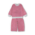 Girls Cotton Outfit Set – Fuchsia with Hearts Print