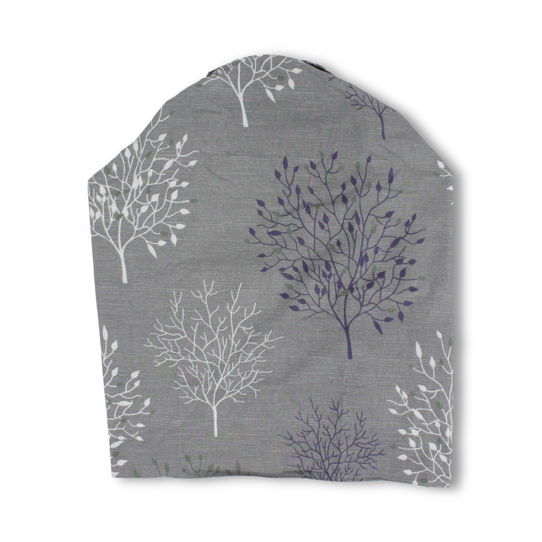 Nursing Cover – Grey, Off-White & Purple Floral Print