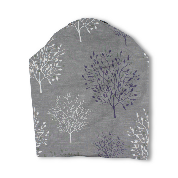 Nursing Cover – Grey, Off-White & Purple Floral Print
