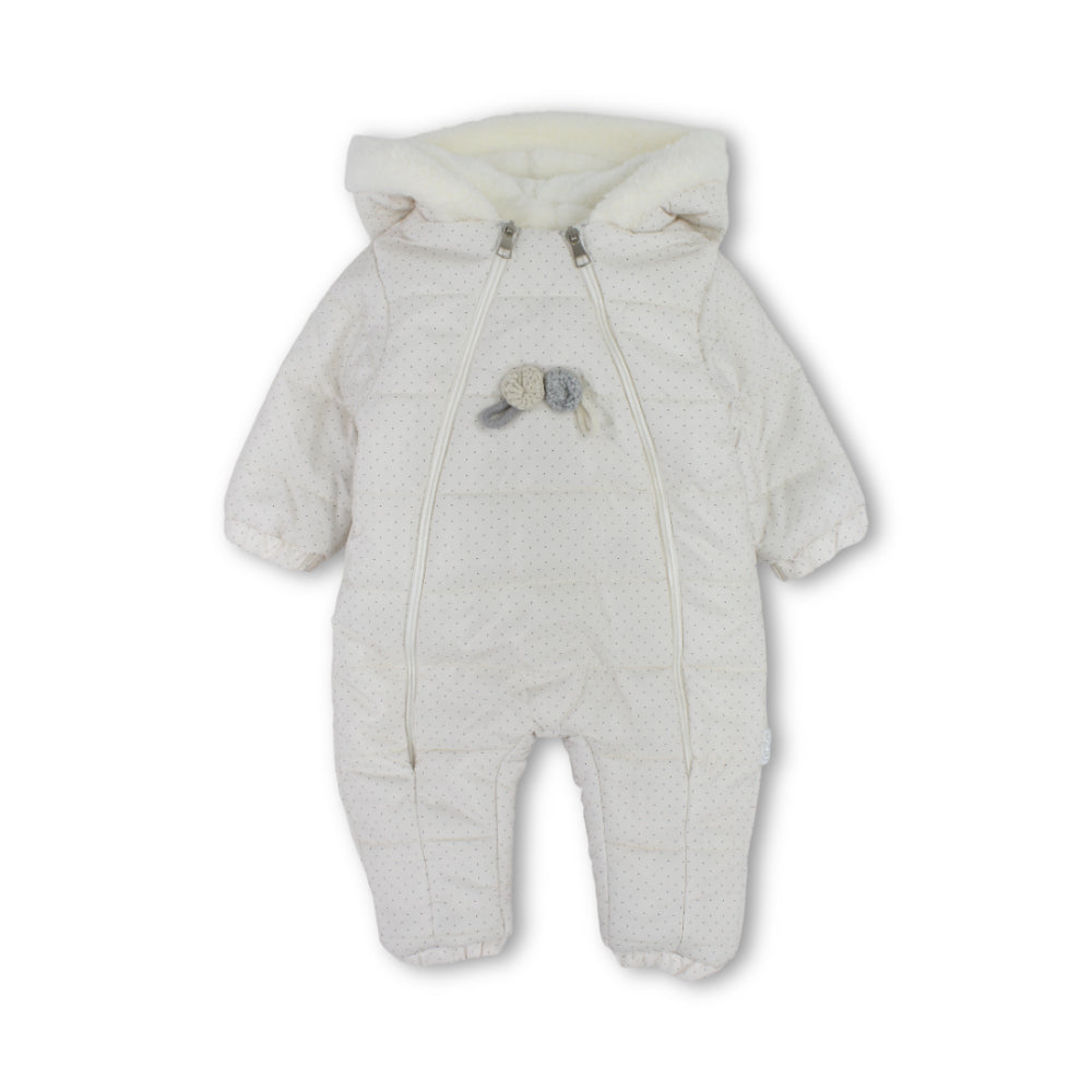 Baby Girls Cotton Baby Footie with Polka Dot Print