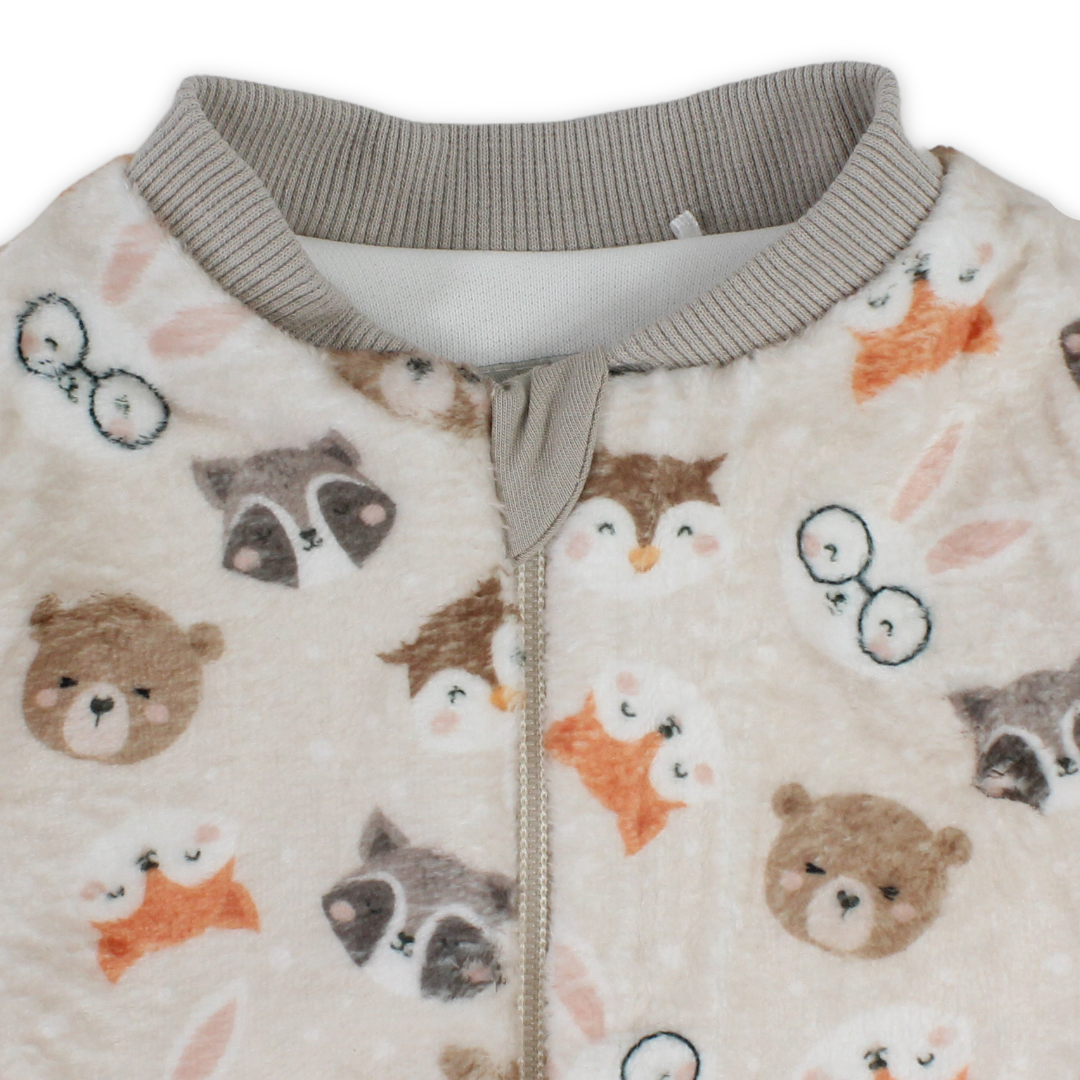 Baby Boys Sleeping Bag – Beige with Animals Print