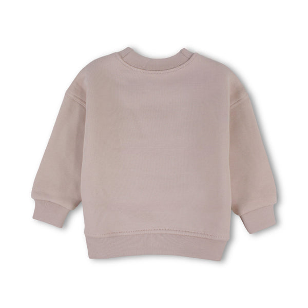 Girls Cotton Sweatshirt – Dusty Pink with "Stay Wild Child" Print