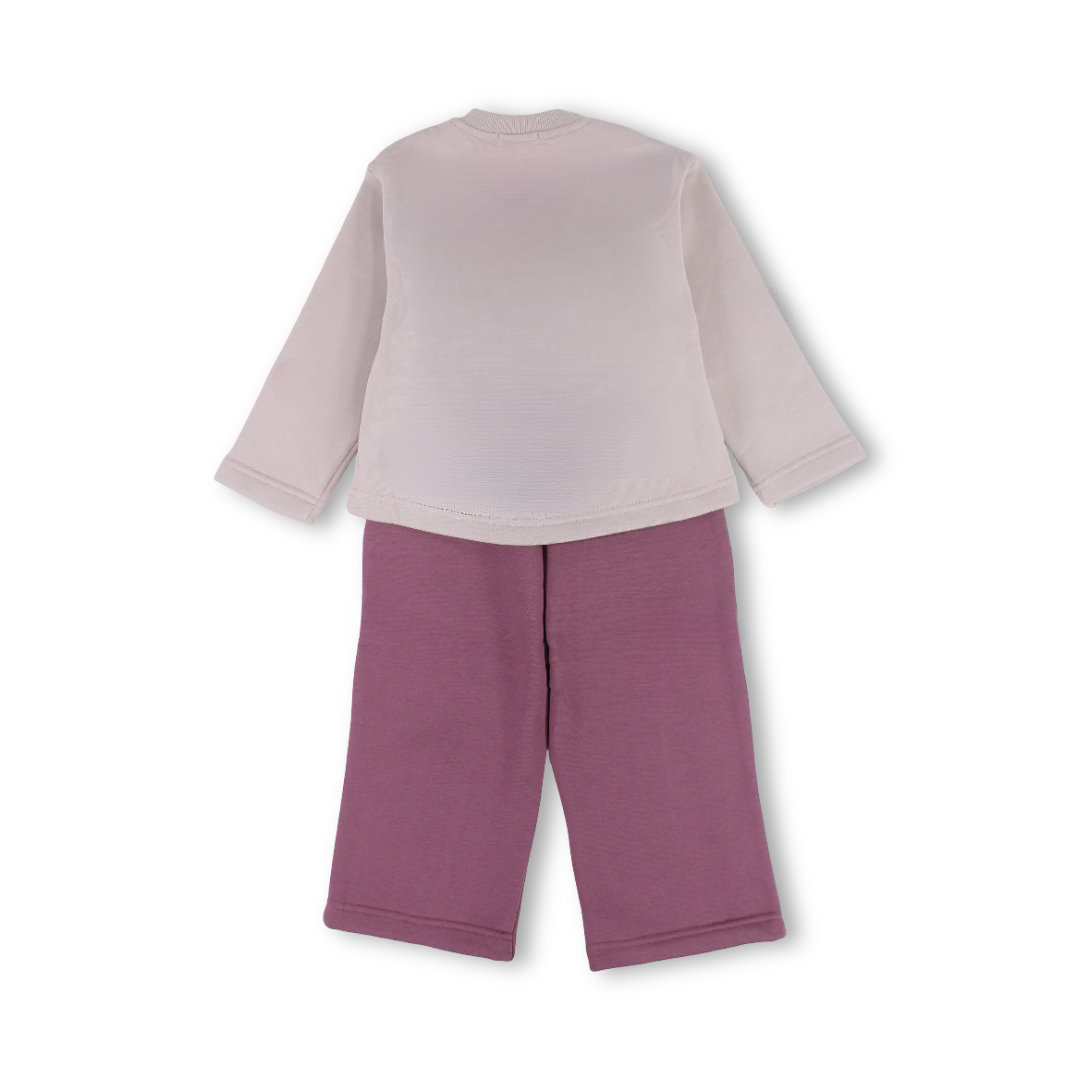 Girls Long-Sleeved Pajama – Dusty Pink with "Beauty Is In You" Print
