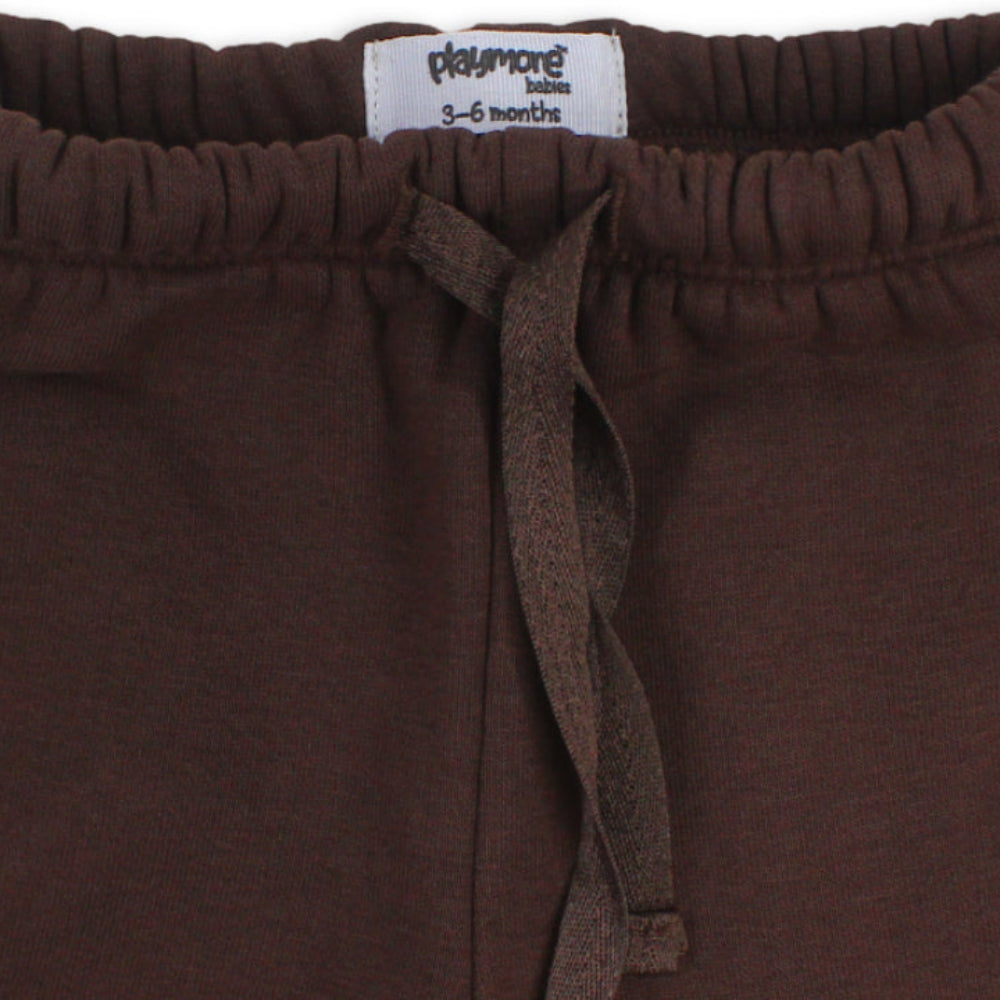 Baby Boys Cotton Sweatpants – Brown