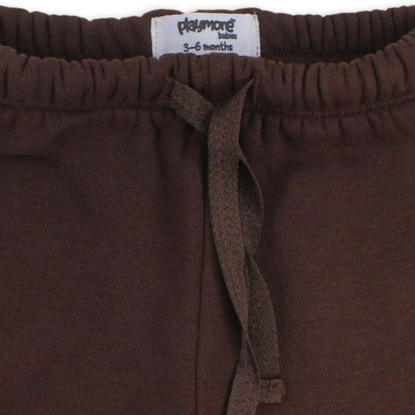 Baby Boys Cotton Sweatpants – Brown
