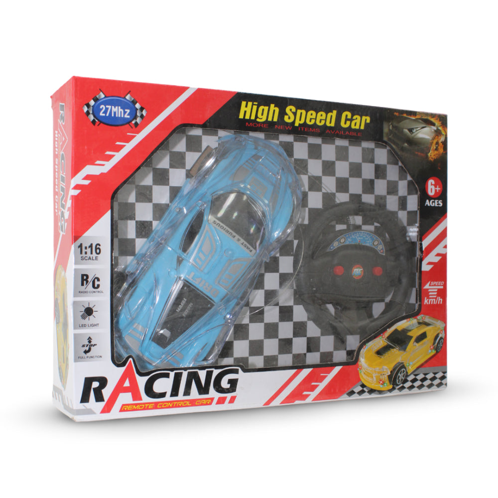 RC Racing Car with LED Lights – Baby Blue