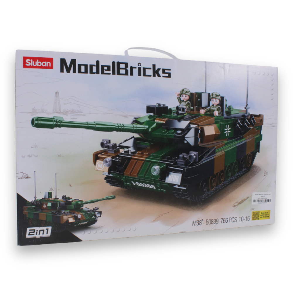 Sluban Model Bricks Leopard 2A5 Main Battle Tank 2-in-1 Building Set