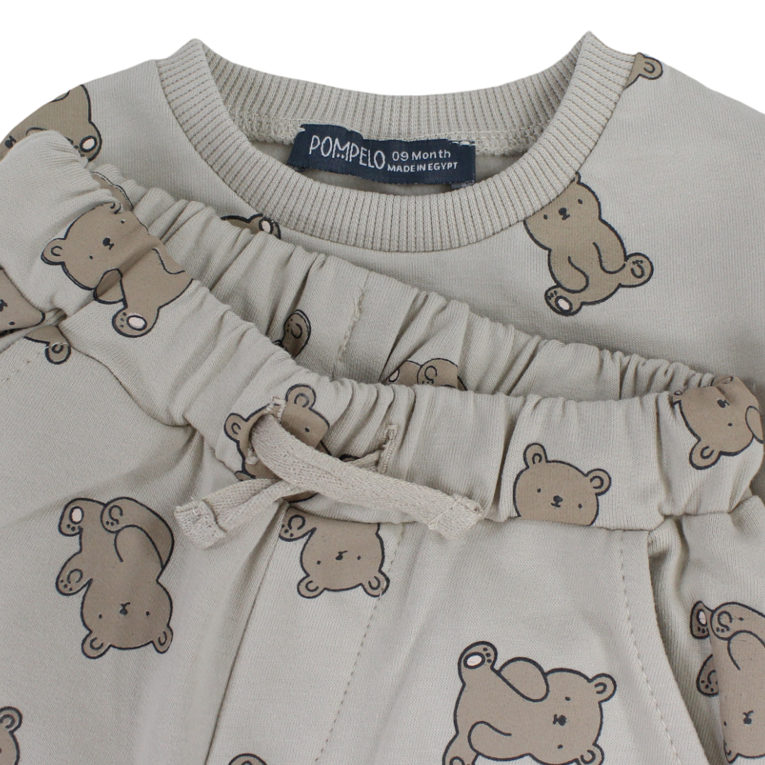 Baby Boys Two-Piece Outfit Set – Baby Blue & Beige