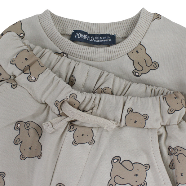 Baby Boys Two-Piece Outfit Set – Baby Blue & Beige