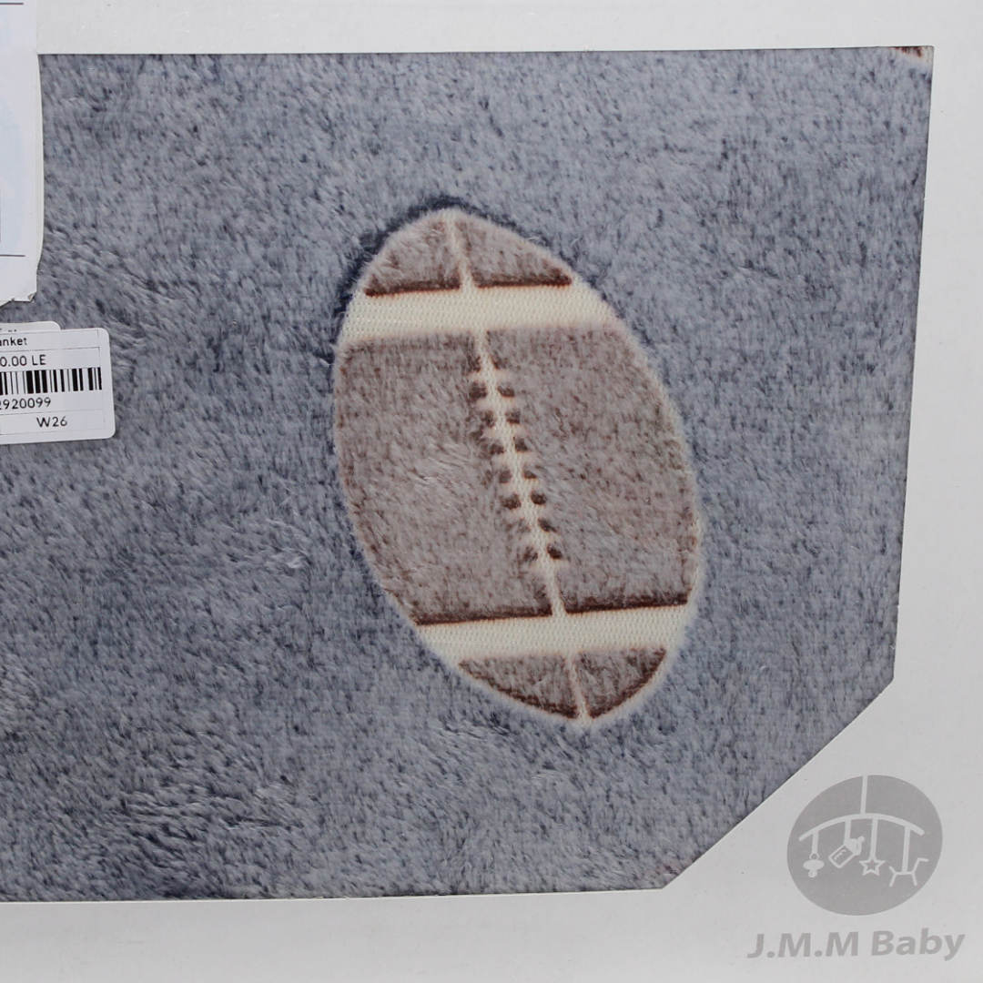Baby Boys Fleece Blanket – Indigo with Baseball Print