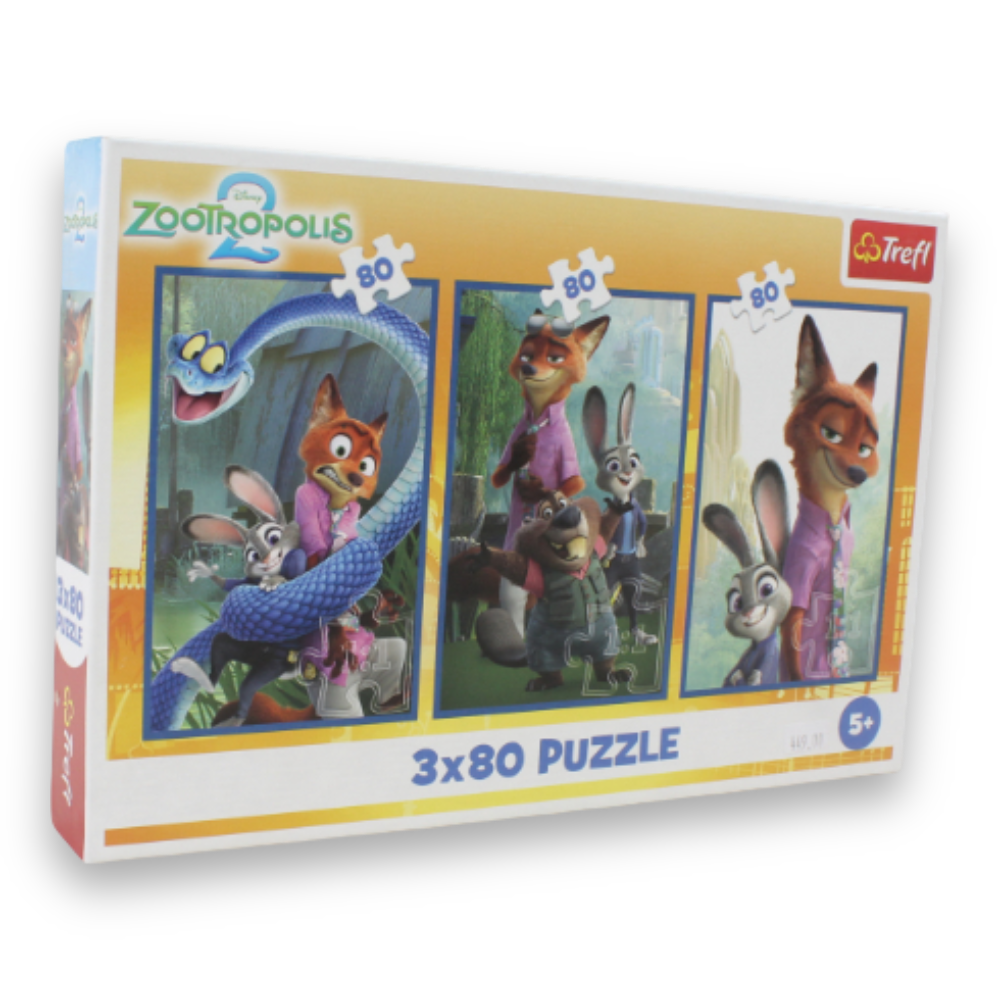 Trefl Zootopia Jigsaw Puzzle Set – 3 x 80 Pcs