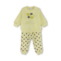 Baby Girls Cotton Pajama – Yellow with Flowers Print