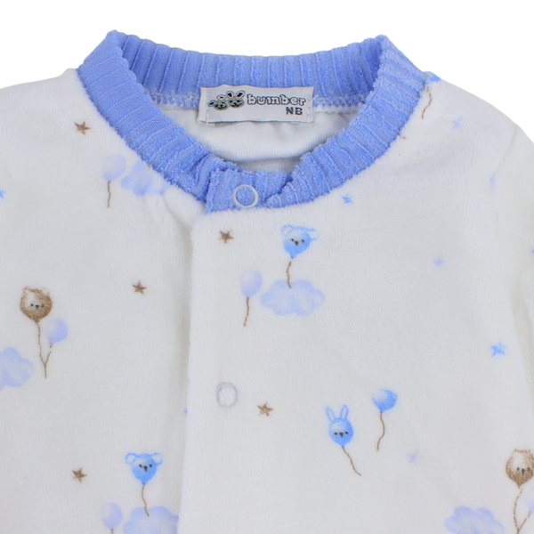 Baby Boys Long-sleeved Baby Footie With Collar & Front Pockets