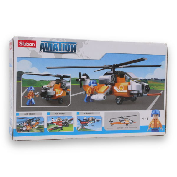 Aviation III Fire Helicopter Building Set – 129 Pieces