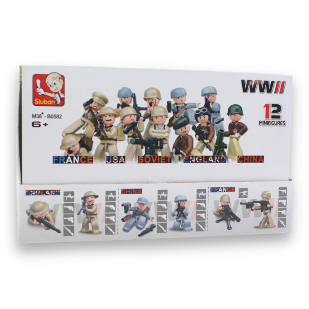 WWII Minifigures Set – 12 Pieces in Color Box