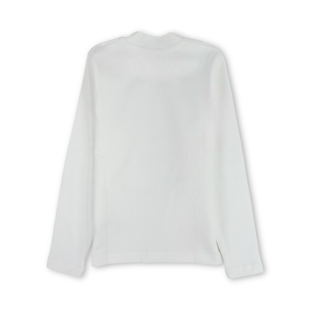Unisex Kids Cotton Half Collar – White