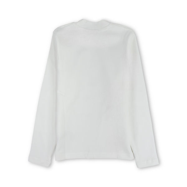 Unisex Kids Cotton Half Collar – White