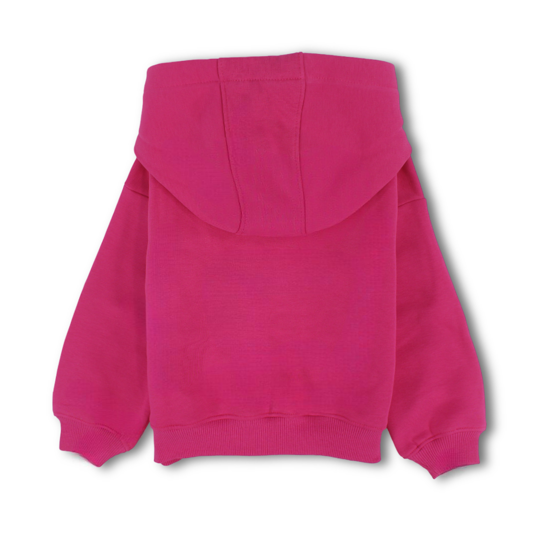 Girls Cotton Hoodie – Plain Fuchsia