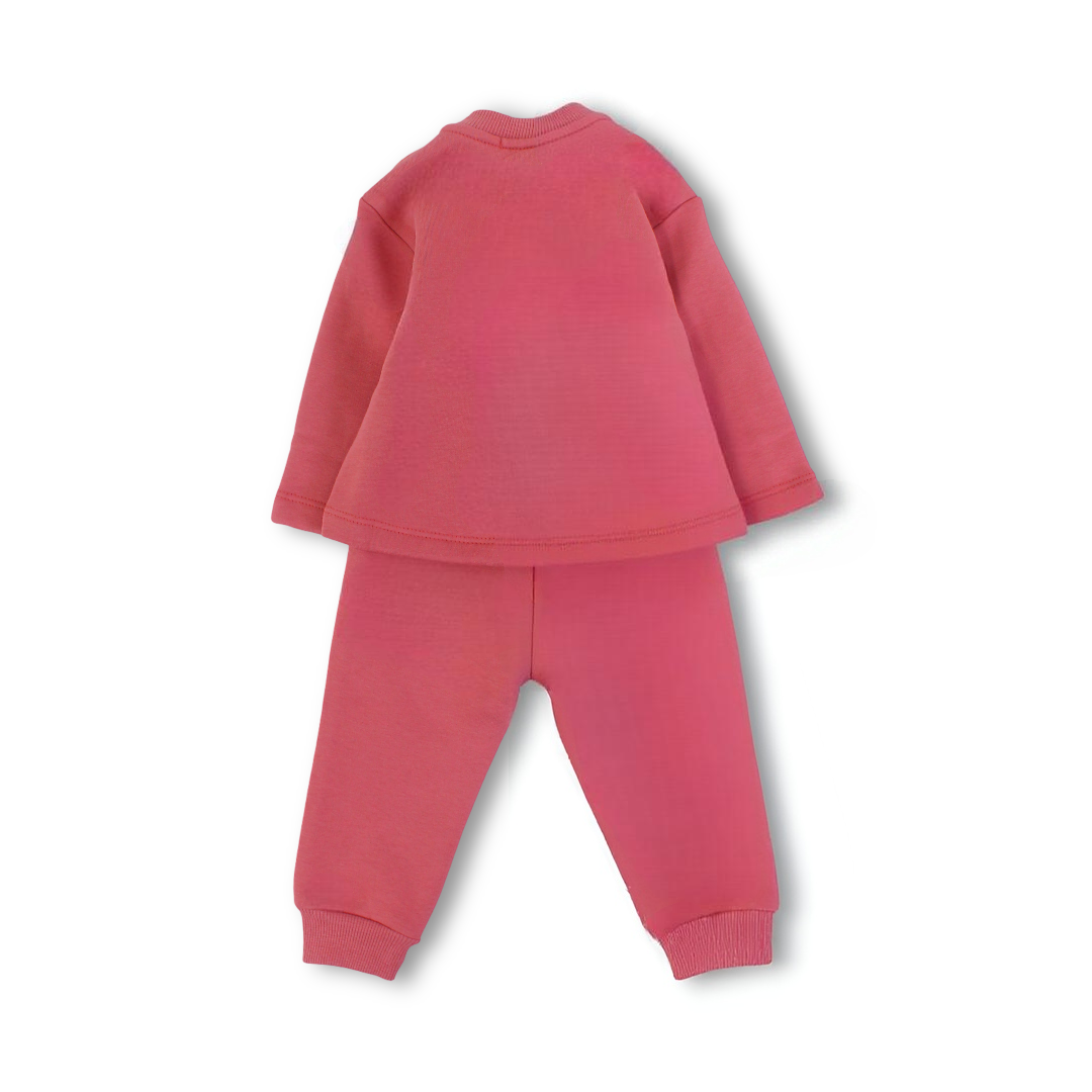 Baby Girls Long-Sleeved Pajama Set – Dusty Pink with "Lovely Surprise" Print