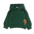 Baby Boys Hoodie – Olive with BEAR POCKET Detail