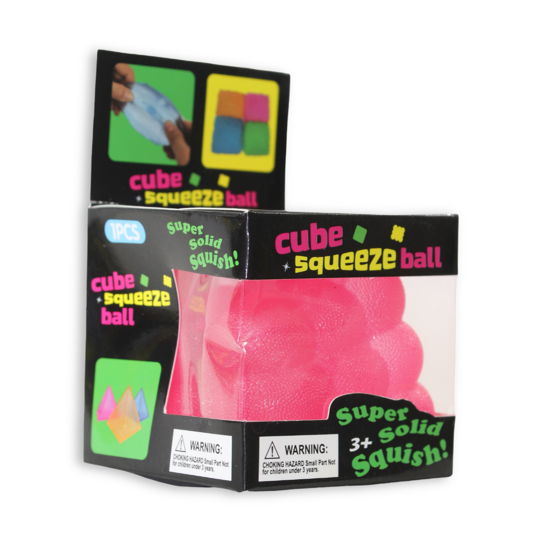 Bingo Frosted Cube Squishy Toy – Pink, 5.5 Cm
