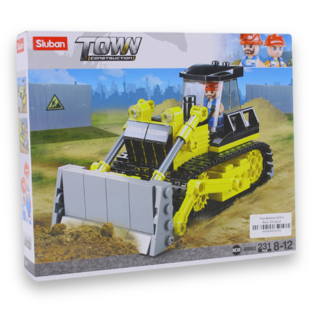 Town Bulldozer Building Set – 231 Pieces