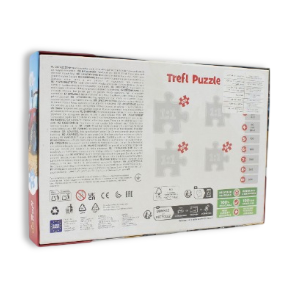 Trefl Agricultural Machines: Tractor With Trailer Jigsaw Puzzle – 100 Pcs