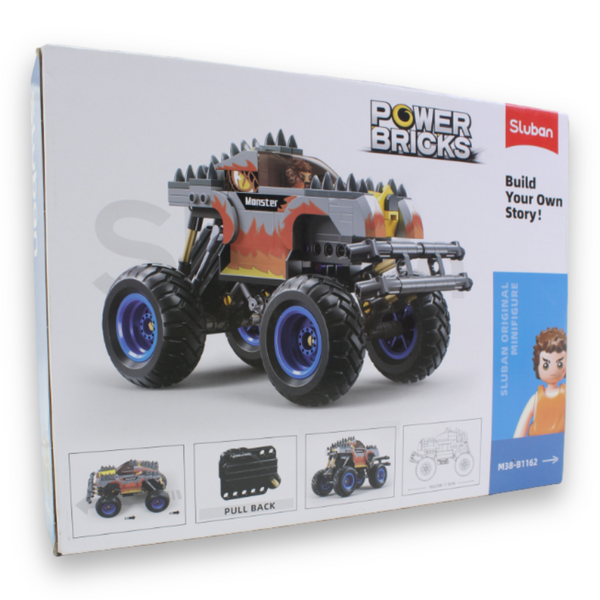 Powerbricks Pull-Back Off-Road Vehicle Building Set – 267 Pieces