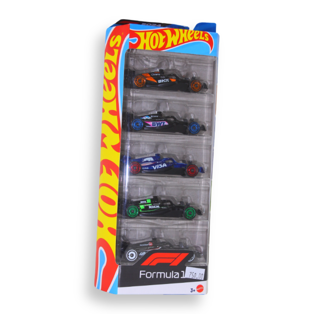 Mattel Hot Wheels 5-Pack Race Team, Set Of 5 Formula 1-Themed 1:64 Scale Die-Cast Toy Cars