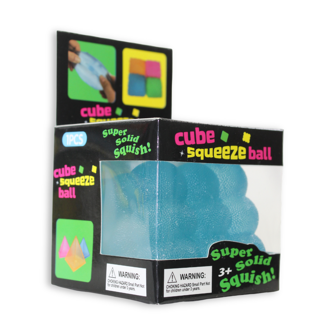 Bingo Frosted Cube Squishy Toy – Blue, 5.5 Cm