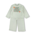 Girls Cotton Long-Sleeved Pajama – Mint with "Shine Bright" Print