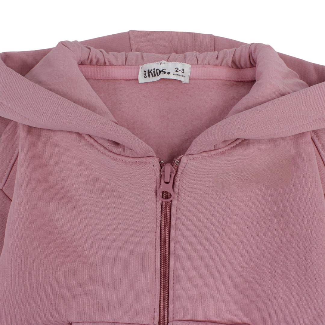 Unisex Kids Zip-Up Hoodie – Dusty Pink