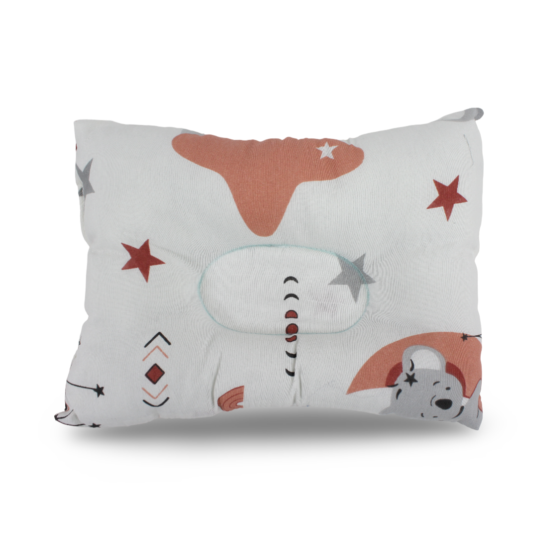 Baby Small Pillow – Off-White with Koala, Stars & Moon Print