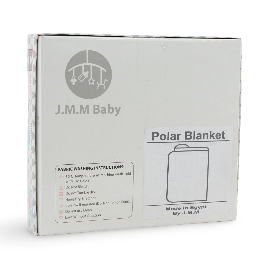 Baby Boys Fleece Hooded Blanket – Grey with Dino Print