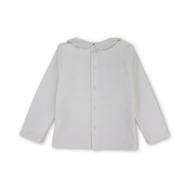 Baby Girls Long-sleeved Blouse – Off-white & Pink