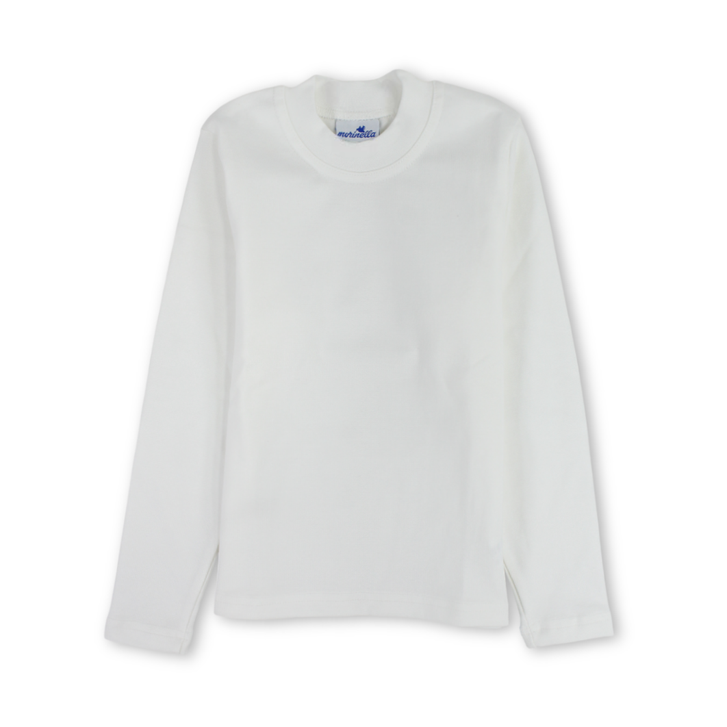 Unisex Kids Cotton Half Collar – White