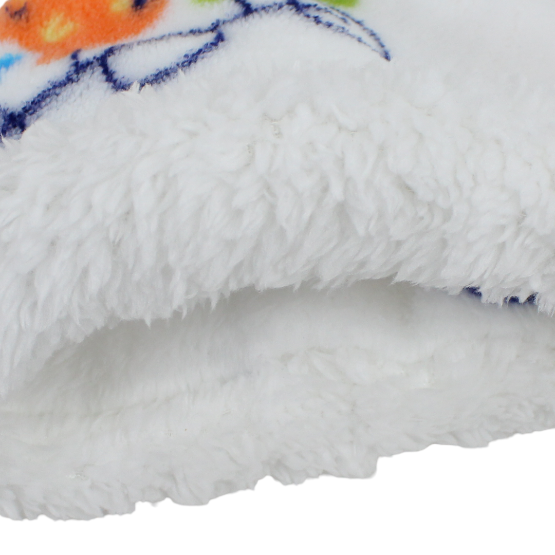 Baby Boys Beanie – White with Dino Bike Print