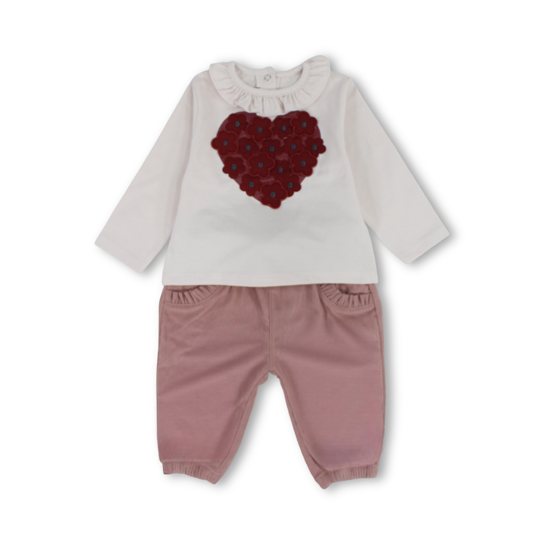 Baby Girls Two-Piece Outfit Set – Pink