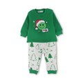Baby Boys Cotton Pajama – Green with "Good Vibes Only" Print