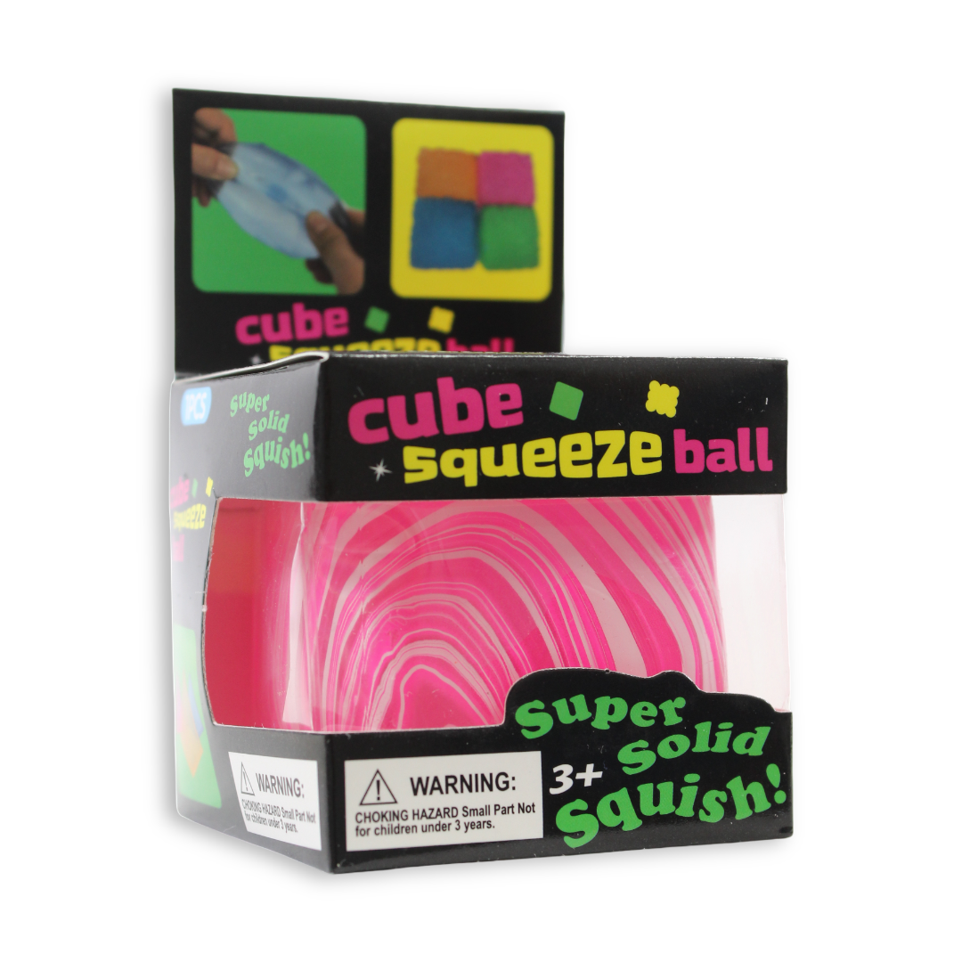 Bingo Flowing Ice Cube Squishy Toy – Pink, 5 Cm