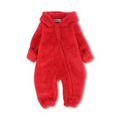 Unisex Baby Fleece Hooded Baby Footie – Red
