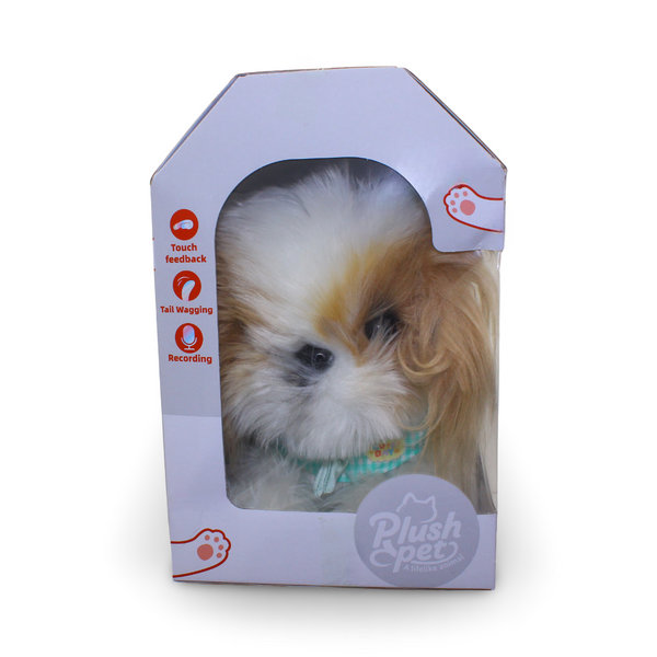 Plush Pet Interactive Cat – Brown & White