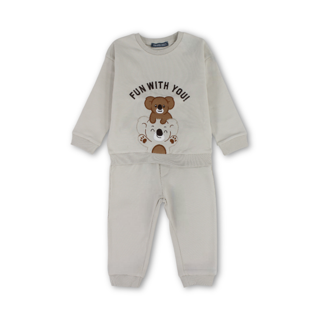 Baby Boys Two-Piece Outfit Set – Beige