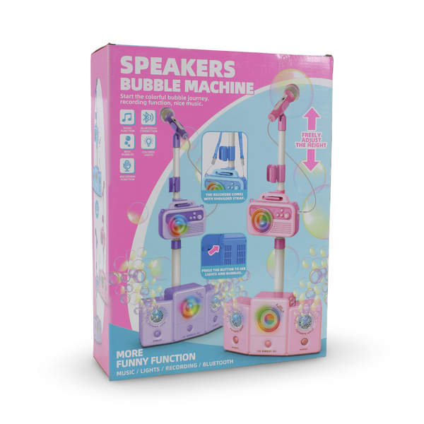 Kids Bubble Microphone With Bluetooth, Light & Music – Baby Blue