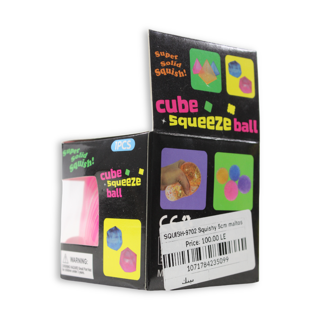 Bingo Flowing Ice Cube Squishy Toy – Pink, 5 Cm
